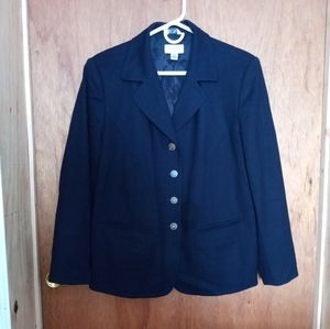 Vintage Talbot's Women's Navy Italian Wool Lined Blazer Jacket Size 12W